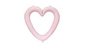 Ballon - Hjerte Ramme  - Light Pink